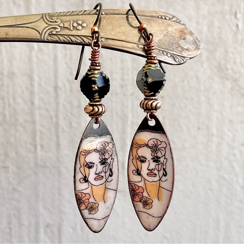 ARTISAN Earrings “Botanical Muse”- Dangles - Picture 5 of 10